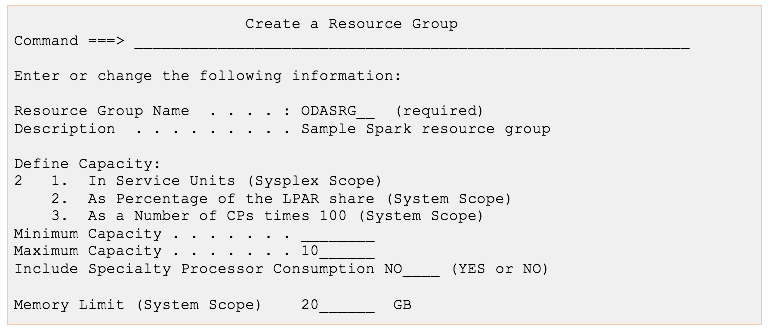 WLM Resource Group example